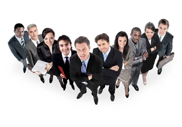 Een groep lachende zakenmensen. Zakenman en vrouw team. — Stockfoto