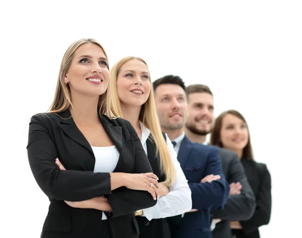 Equipe de busines bem sucedida isolada em fundo branco — Fotografia de Stock