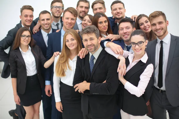 Das Team der Erfolgreichen mit ihrem Chef — Stockfoto