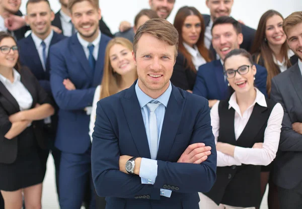 Das Team der Erfolgreichen mit ihrem Chef — Stockfoto