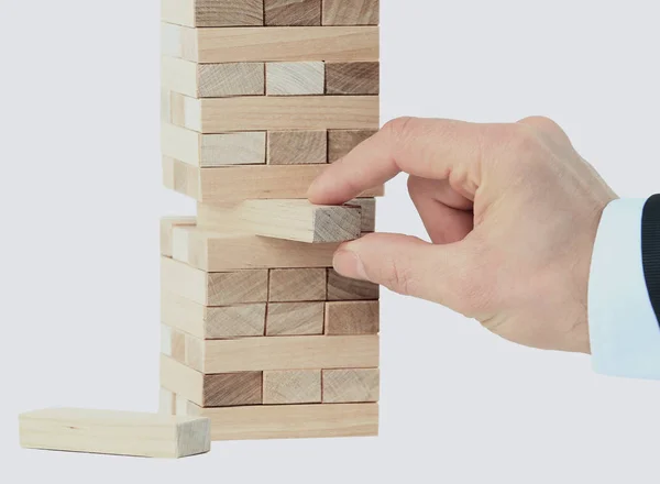 A torre de blocos de madeira — Fotografia de Stock