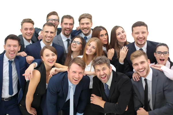 Grupo de jóvenes empresarios felices en una reunión en la oficina — Foto de Stock