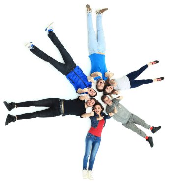 Gençler tabela el başparmak aşağı yalan