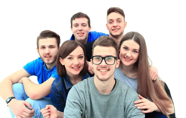 Fröhliche junge Gruppe von Menschen, die zusammen stehen — Stockfoto