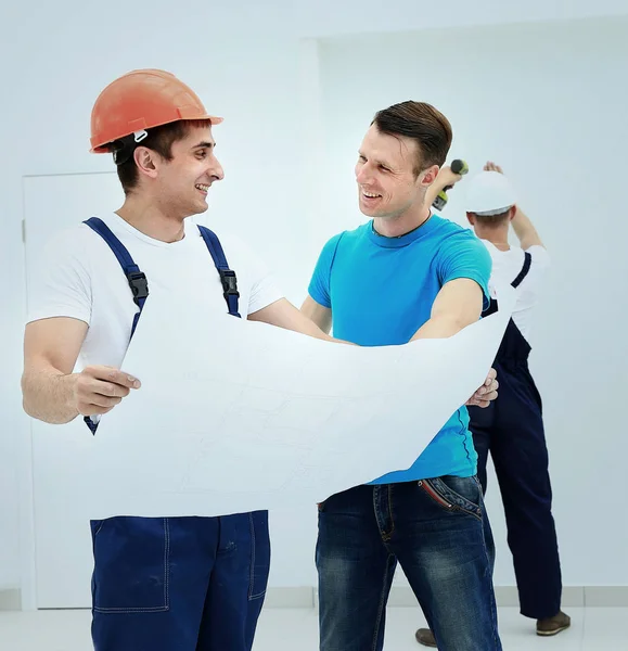 Customer meeting architect for house construction — Stock Photo, Image