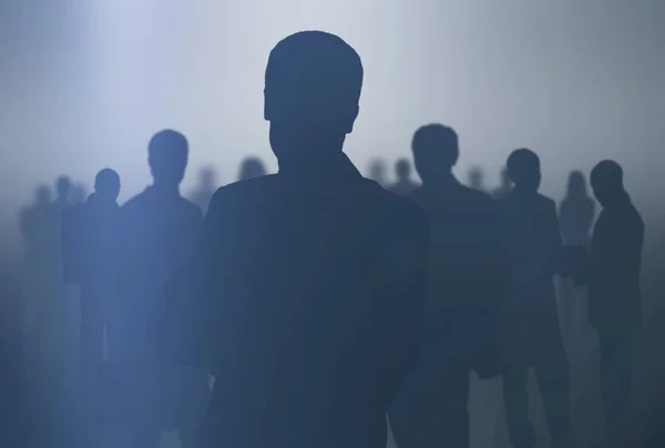 Zwarte silhouetten van mensen uit het bedrijfsleven — Stockfoto
