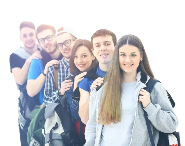 Boldog fiatal csoport az emberek állandó togethe — Stock Fotó