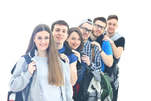Fröhliche junge Gruppe von Menschen, die zusammen stehen — Stockfoto