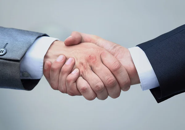 Shaking hands in the office at the beginning of the working day — Stock Photo, Image