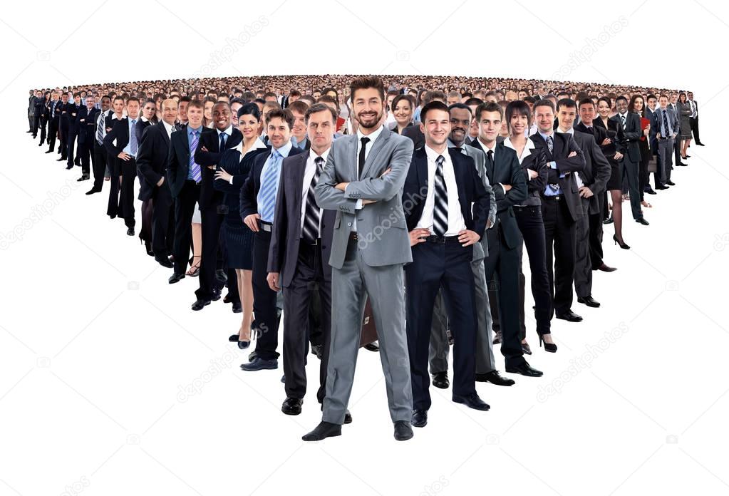 Group of smiling business people. Businessman and woman team.