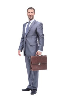 Beyaz arka plan üzerinde başarılı businesman