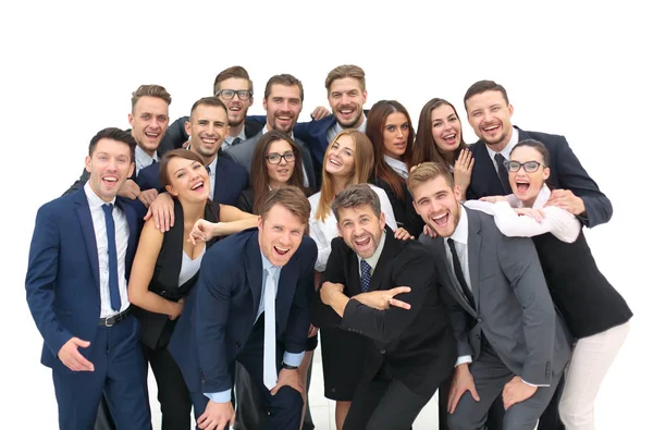 Business team people group crowd full length stand isolated on w — Stock Photo, Image