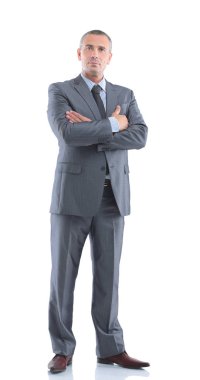 gri busi başarılı, deneyimli bir işadamı portresi