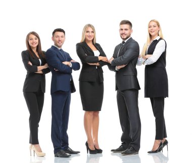 Beyaz arka plan üzerinde izole başarılı busines takım