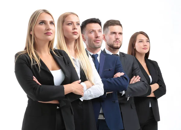 Equipe de busines bem sucedida isolada em fundo branco — Fotografia de Stock