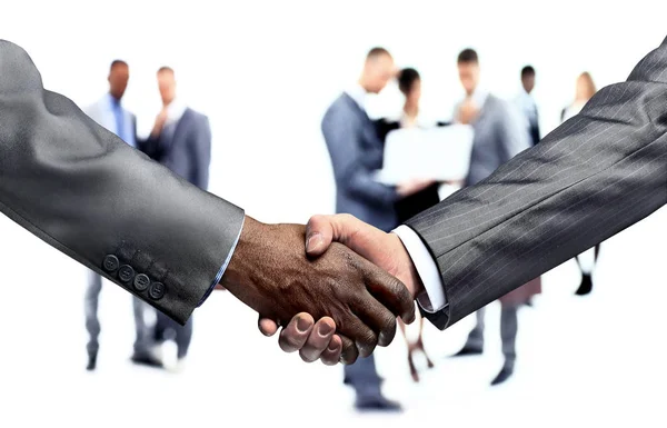 Handdruk van business partners.a succesvolle overeenkomst — Stockfoto