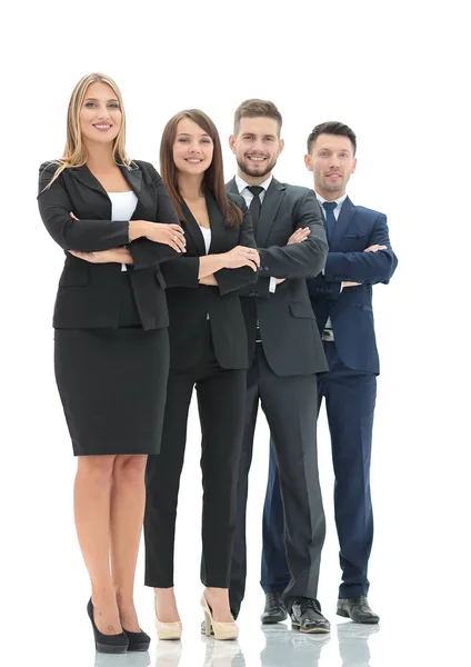 Team of successful and confident people posing on a white backgr — Stock Photo, Image