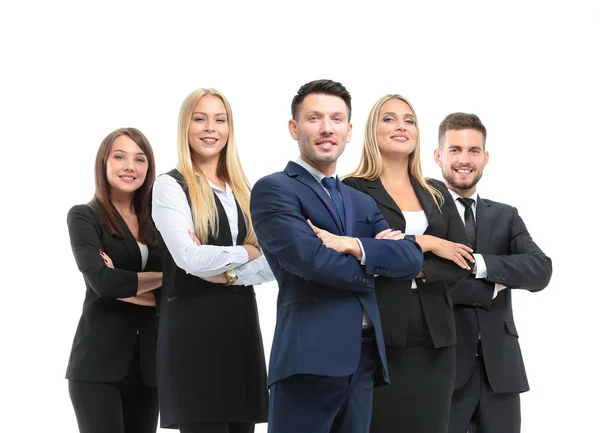 Equipe de busines bem sucedida isolada em fundo branco — Fotografia de Stock