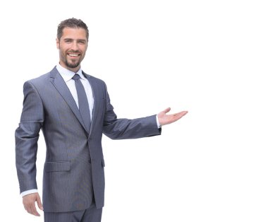 Beyaz zemin üzerinde izole iş adamı