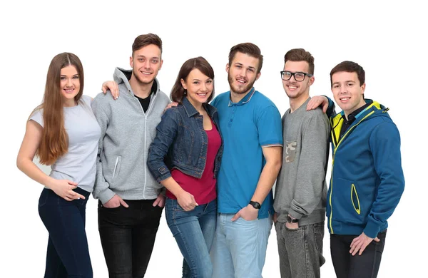 Fröhliche junge Gruppe von Menschen, die zusammen stehen — Stockfoto