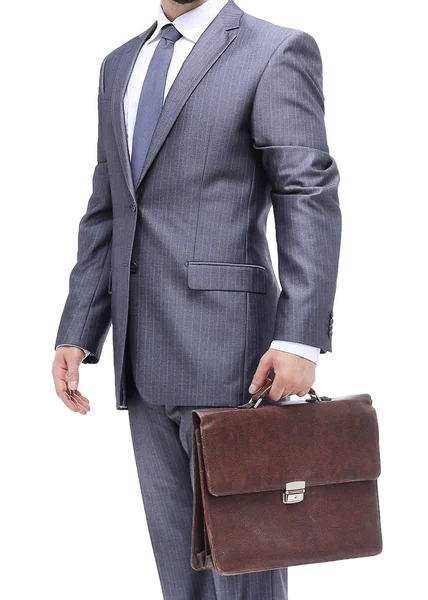 Affärsman i grå kostym — Stockfoto