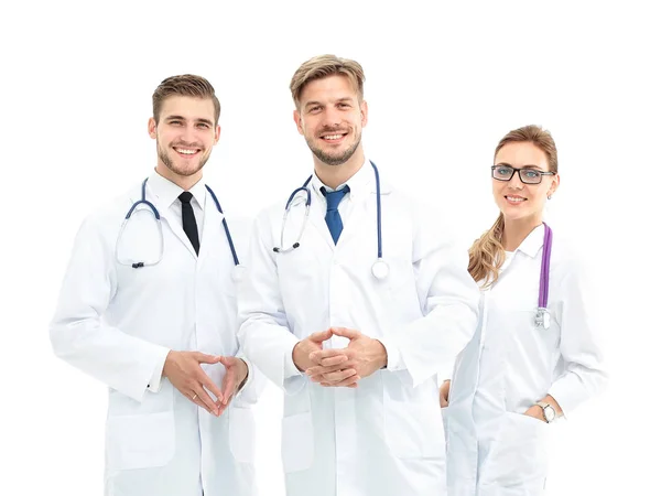 Retrato de grupo de colegas de hospital sorridentes em pé togeth — Fotografia de Stock