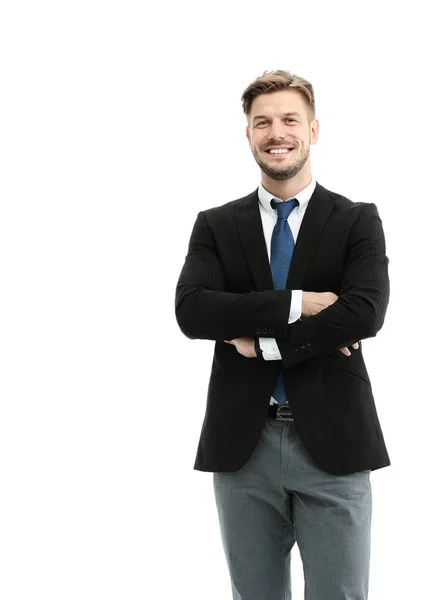 Successful business man on white background — Stock Photo, Image