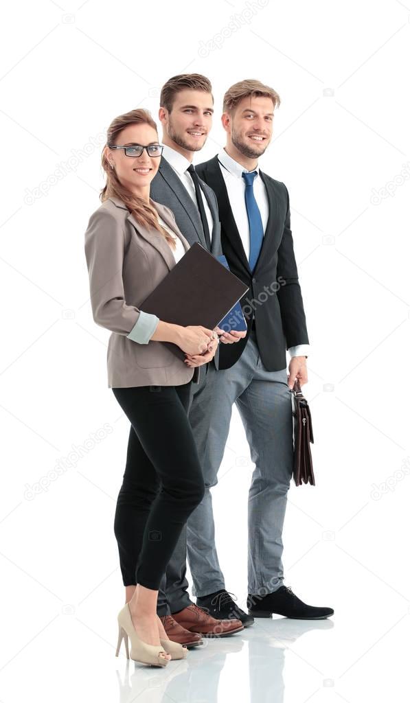 Group of successful business people looking confident