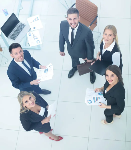 Image of business partners discussing documents and ideas at mee — Stock Photo, Image