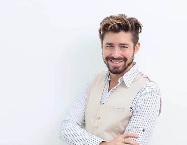 Bello uomo in elegante abito leggero — Foto Stock