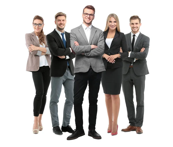 Grupo de empresários sorridentes. Isolado sobre fundo branco — Fotografia de Stock