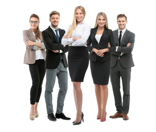 Een groep lachende zakenmensen. Geïsoleerd over witte achtergrond — Stockfoto