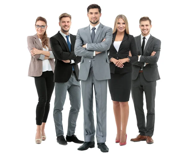 Grupo de empresários sorridentes. Isolado sobre fundo branco — Fotografia de Stock