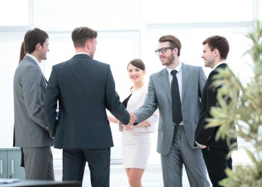 iş ortakları ve onların assistants.business ortak tebrik