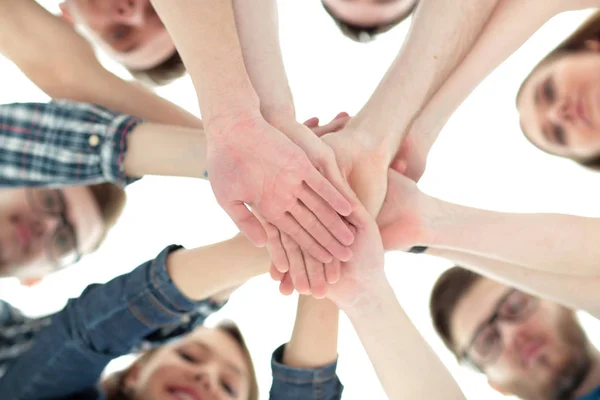 Concept of team and reliability: a team of students standing in — Stock Photo, Image