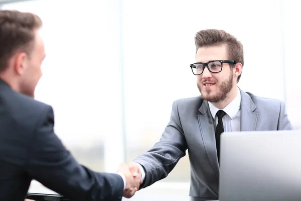 Business people at work. Two business people in formalwear shaki — Stock Photo, Image