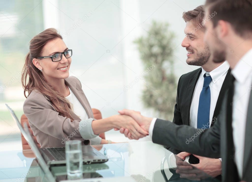 Concept of partnership - handshake of business partners
