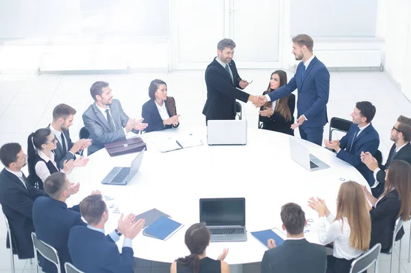 Partecipanti alla conferenza molto apprezzato il business o — Foto Stock