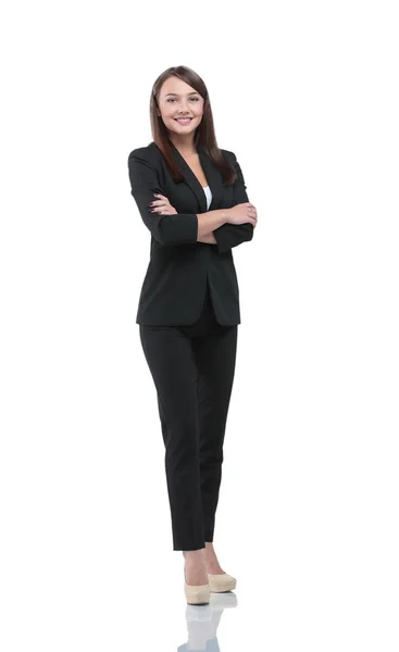 Successful business woman with arms crossed - isolated over whit — Stock Photo, Image