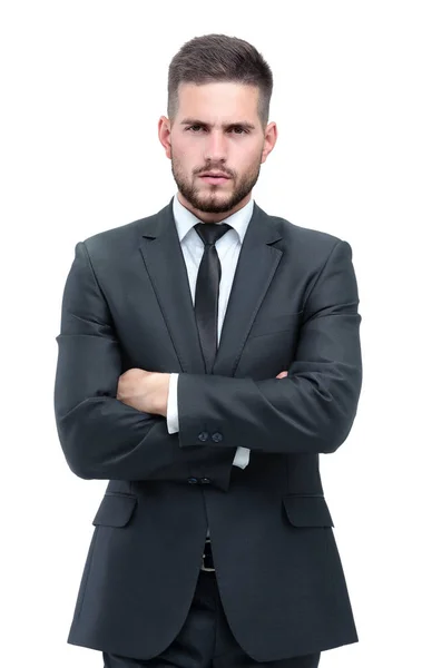 Handsome young business man isolated on white — Stock Photo, Image