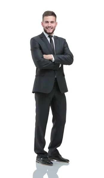 Handsome young business man isolated on white — Stock Photo, Image