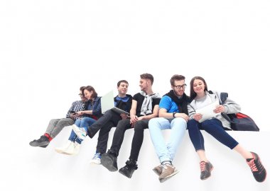 Nedensel grup izole katta oturan insan