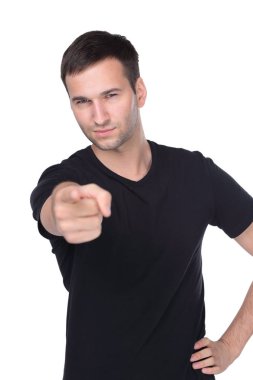 Yakışıklı adam seni onun parmak işaret
