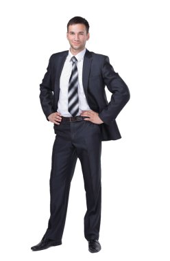 Beyaz izole gülümseyen iş adamı