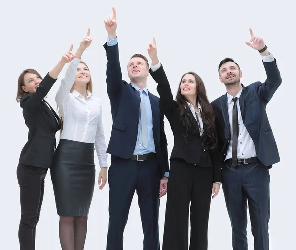 Business team pekar händerna framåt — Stockfoto