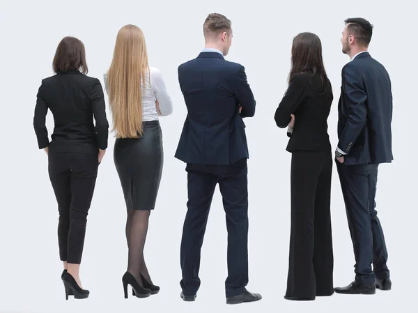 Visão traseira. grupo de empresários olhando para a frente — Fotografia de Stock