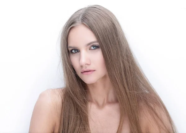 Portrét mladé moderní dívky s dlouhými vlasy — Stock fotografie