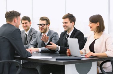 iş takım ile bir atölye iletken işadamı