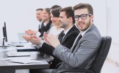 Hoparlör applauding Yöneticisi ve iş takım