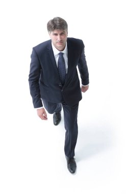 Üstten Görünüm emin işadamı ileri gider.